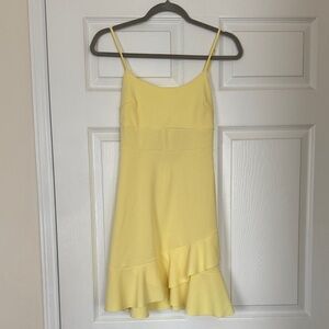 Altar’d State Butter Yellow Sleeveless Dress with Ruffle Hem